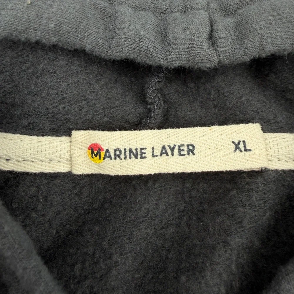 Marine Layer Zip Hoodie Mens XL‎ Gray Cotton Tencel Modal Hammock Graphic
